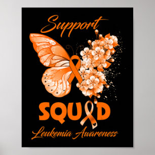 Poster Borboleta Suporta Consciência da Leucemia no Esqua