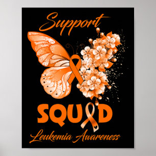Poster Borboleta Suporta Consciência da Leucemia no Esqua