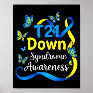 Poster Borboleta t21 apoio mundial conscientização síndro