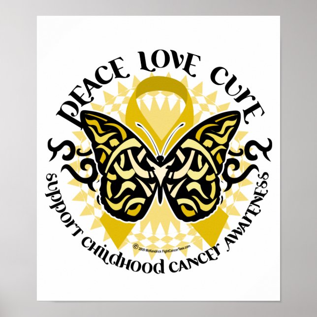 Poster Borboleta Tribal Cancer Infantil (Frente)