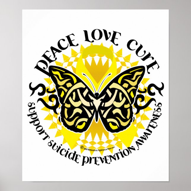 Pôster Borboleta Tribal de Prevenção ao Suicídio (Frente)