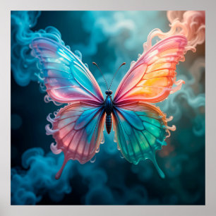 Poster Borboleta Vibrante com Asas Etéreas