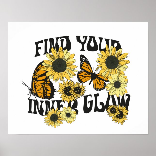 Poster Borboleta Vintage | Encontre seu brilho interno (Frente)