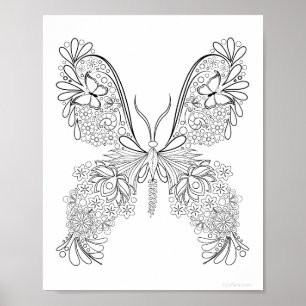 Poster Borboletas #3 Colorindo com Detalhes