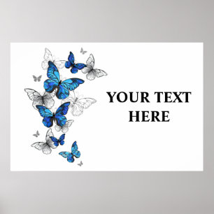 Poster Borboletas Azuis Morpho