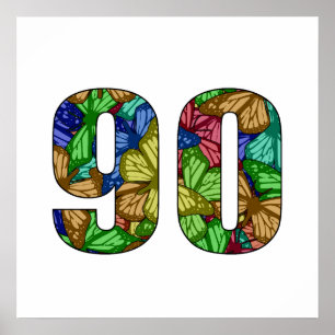 Pôster Borboletas de 90 Birthday