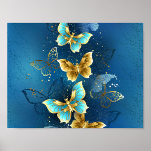 Poster Borboletas de ouro
