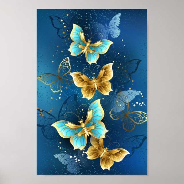 Poster Borboletas de ouro (Frente)