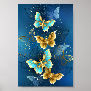 Poster Borboletas de ouro