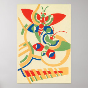 Poster Borboletas do jardim de Pochoir do jazz do art