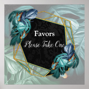 Poster Borboletas do Paraíso/Splash de Turquesa Tropical