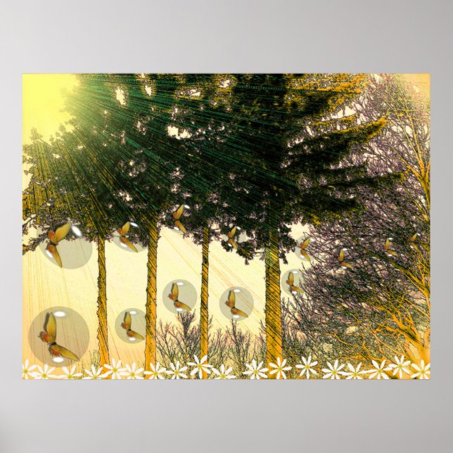 Pôster Borboletas em uma bolha (Frente)