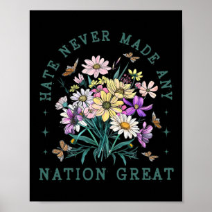 Poster Borboletas Florais Anti Trump Democrata Presidente