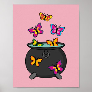 Poster Borboletas mágicas de caldeirão