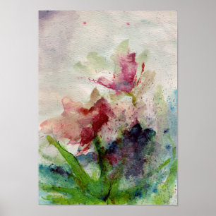 Poster borboletas rosa