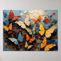 Borboletas Voam Entre Pintura Natural Vibrada