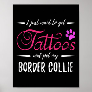 Poster Borda Cão Collie Lover Tatto Engraçado Cão Mãe Dom