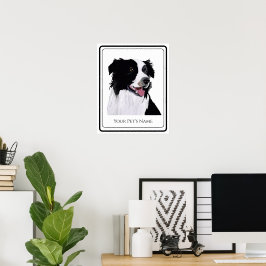 Poster Borda Collie Black and White Pet Dog