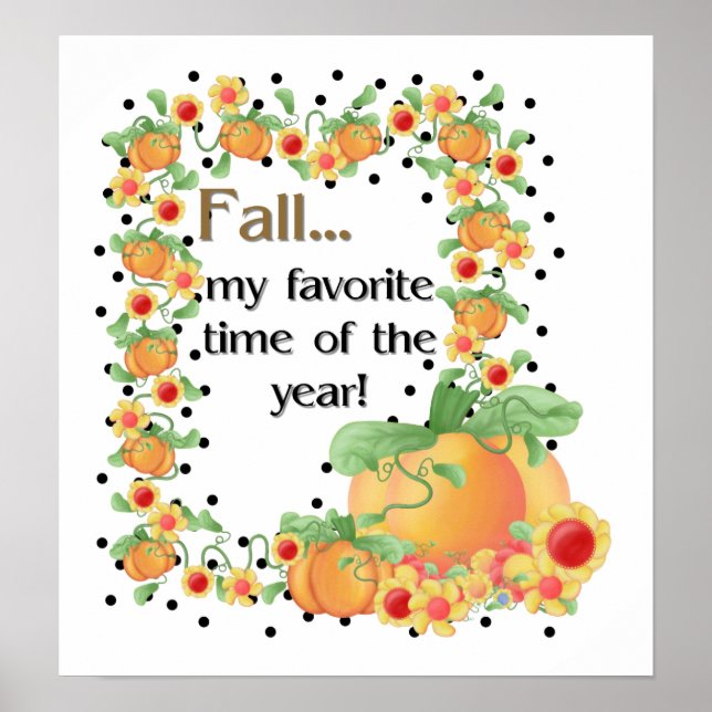 Pôster Borda de Abóbora - Queda Meu Impressão/Poster favo (Frente)