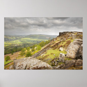 Poster Borda de Curbar em Derbyshire, a foto máxima do