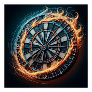 Pôster Borda de Fiery com Explosão de Bullseye