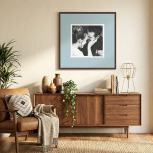 Poster Borda de Foto Azul em Pó Macia Personalizada Minim