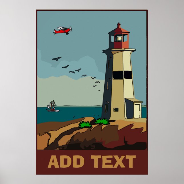 Poster Borda, Farol, Adicionar texto (Frente)