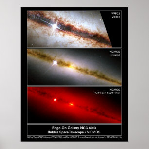 Poster Borda-No telescópio da galáxia NGC 4013 Hubble