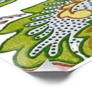 Pôster Bordado Floral Estilizado do Jardim Paisley