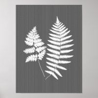 Bordas Fern, brancas sobre Cinzas/Cinzas de carvão