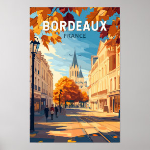 Poster Bordeaux França Vinhedo Viagem Arte Vintage