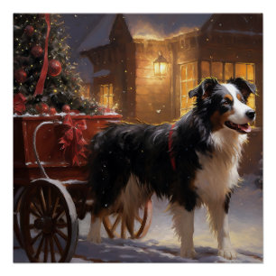 Pôster Border Collie Christmas Fesason