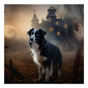 Pôster Border Collie Halloween Scary