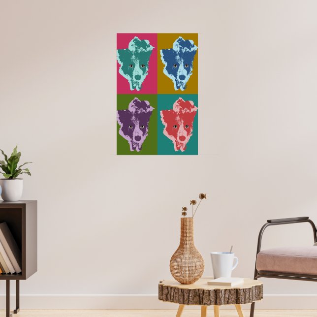 Poster Border Collie Pop Art (Sala de Estar 3)