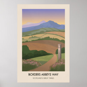 Poster Borders Abbeys Way Trilhos Grandiosos da Escócia C