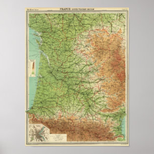 Poster Bordéus do sudoeste da seção de France