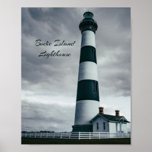 Poster Bordie Island Lighthouse preto e branco