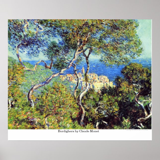 Poster Bordighera por Claude Monet (Frente)