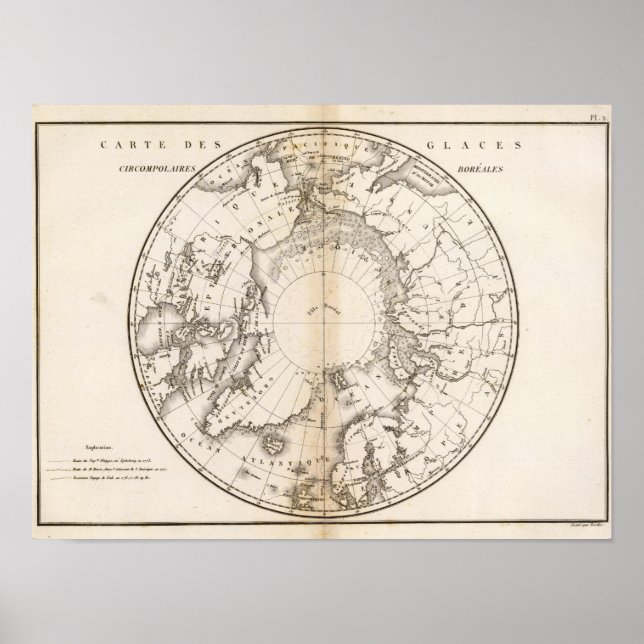 Poster Boreal do Gráfico de Gelo (Frente)