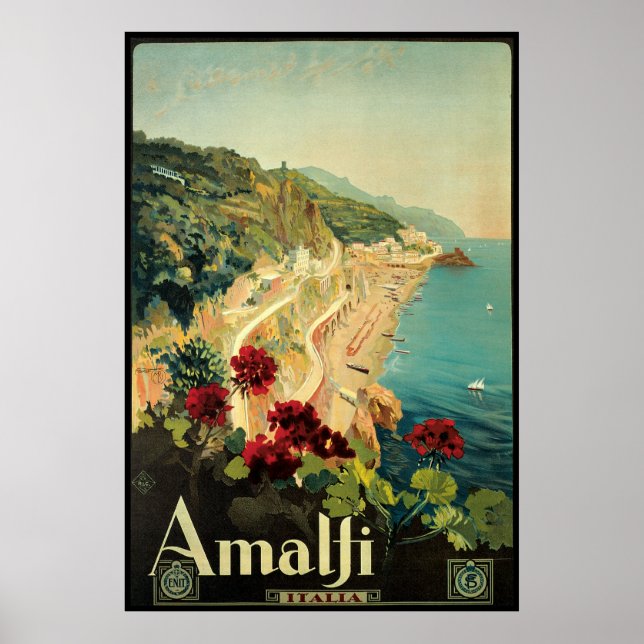 Poster Borgoni Amalfi Campania Itália (Frente)