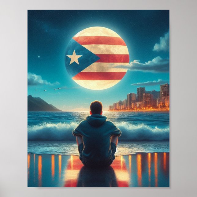 Poster Boricua Hasta en la Luna (Frente)