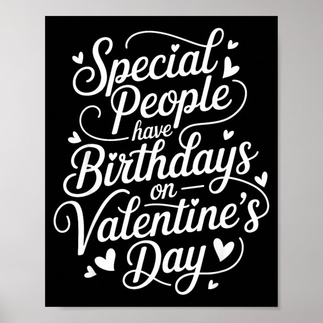 Poster Born On February 14 Special Birthday For Women Men (Frente)