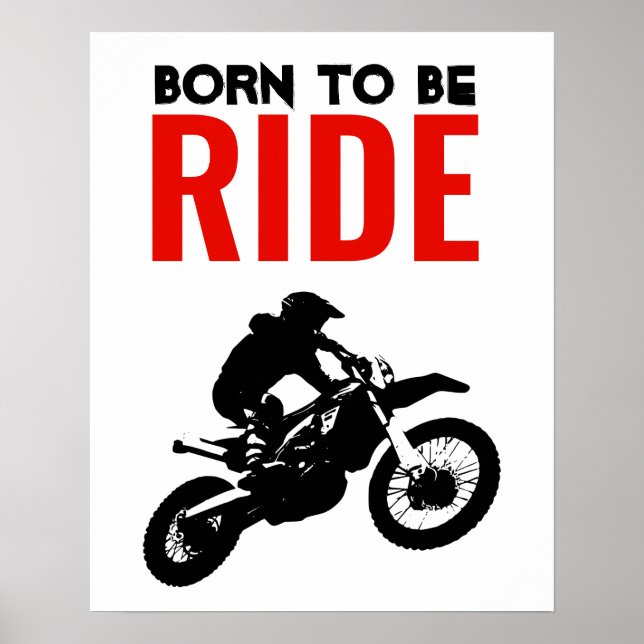 Poster Born to be Ride Motocross Motorcycle Sport (Frente)
