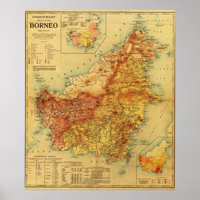 Poster BorneoPanorâmica MapBorneo (Frente)