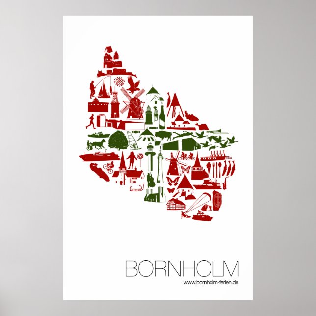 Poster “Bornholm logótipo” 60 x 90 cm Hochformat (Frente)