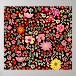 Poster Borracha: Floral Vintage Invisível.