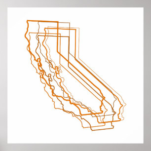 Poster borrão âmbar da califórnia