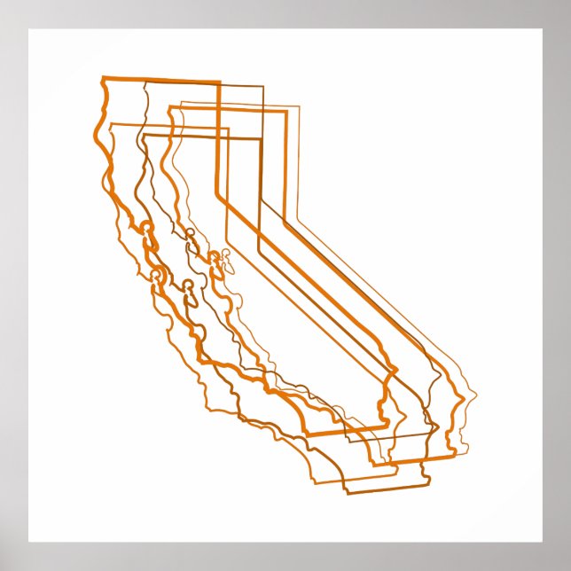 Poster borrão âmbar da califórnia (Frente)