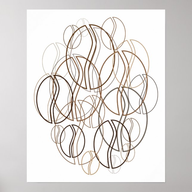 Pôster borrão de feijão de café (Frente)