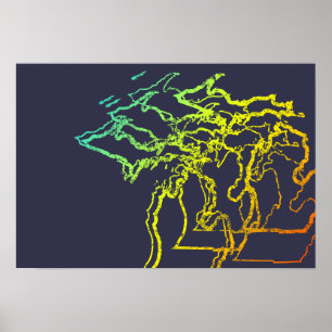 Poster borrão do frio de michigan